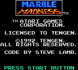 Marble Madness (USA, Europe) Title Screen